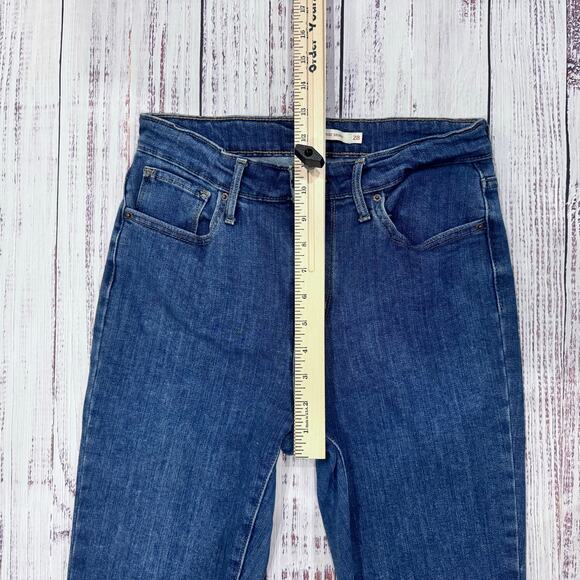 Levi’s 721 High Rise Skinny Jeans Women’s 28 Raw Hem Stretch Medium Wash - Picture 4 of 9